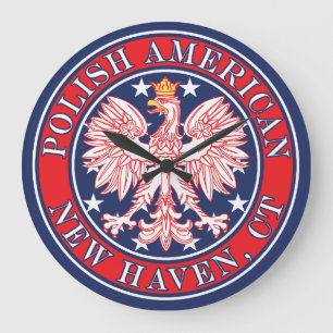 New Haven Connecticut Polnischer Adler Große Wanduhr