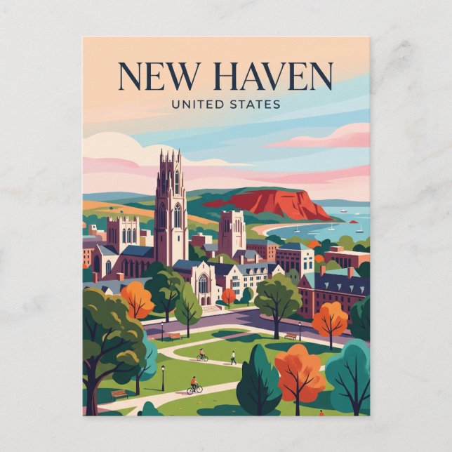 New Haven Connecticut Postkarte (Vorderseite)