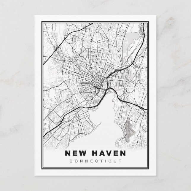 New Haven Map Postkarte (Vorderseite)
