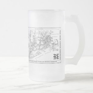 New Haven Railroad 1956 Karte Mattglas Bierglas