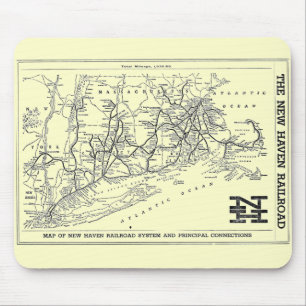 New Haven Railroad 1956 Karte Mousepad