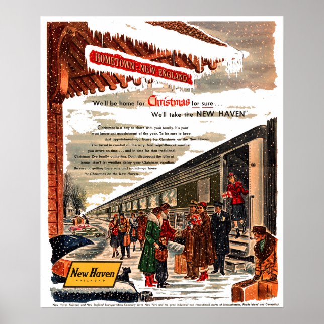 New Haven Railroad Christmas 1947 Poster (Vorne)