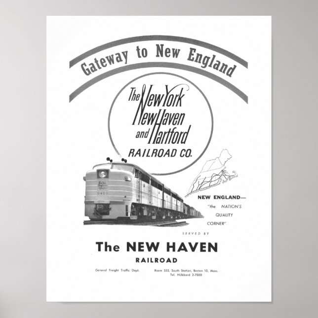 New Haven Railroad-Gateway nach Neuengland 1950 Poster (Vorne)