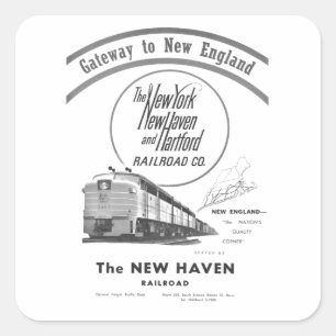 New Haven Railroad-Gateway nach New England 1950 Quadratischer Aufkleber