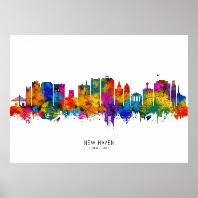 New Haven Skyline Poster (Vorne)