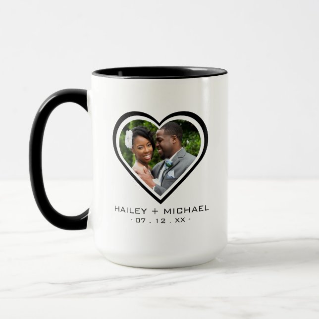 New Heart Foto Picture Wedding Tasse (Links)