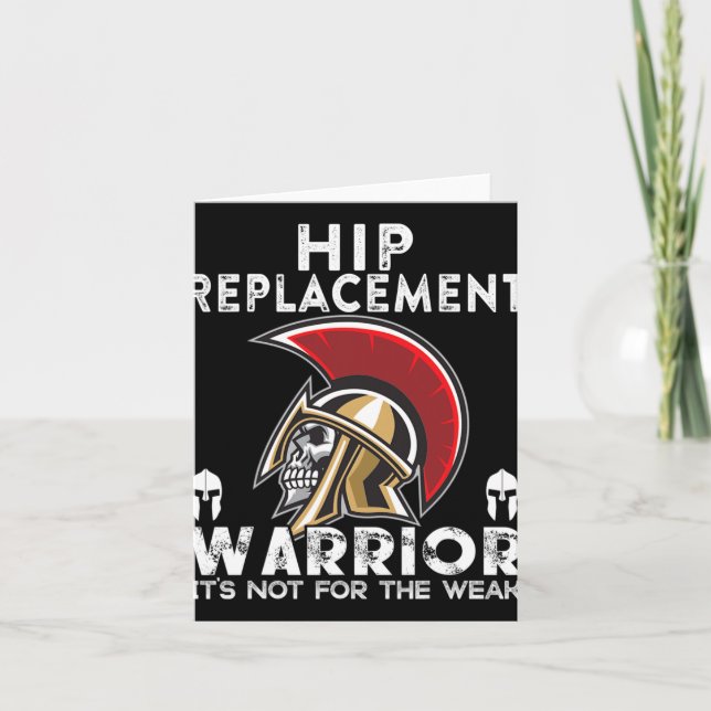 New Hip Replacement Men Women Warrior Awareness Gi Karte (Vorderseite)
