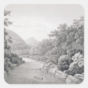 New Holland: Blick auf den Waragamba Fluss im Bl Quadratischer Aufkleber