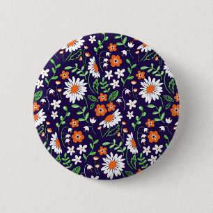 New Home Gift Simple Flowers Button