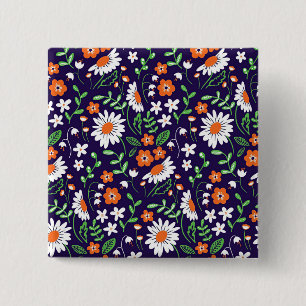 New Home Gift Simple Flowers Button