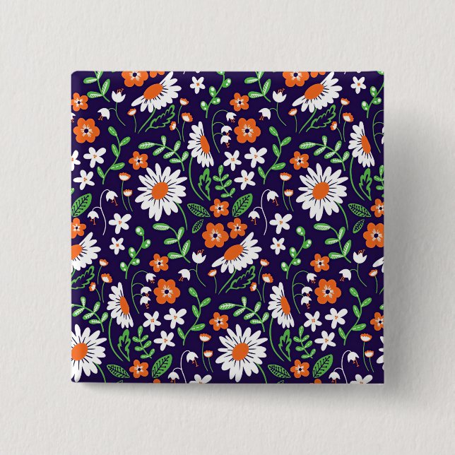 New Home Gift Simple Flowers Button (Vorderseite)