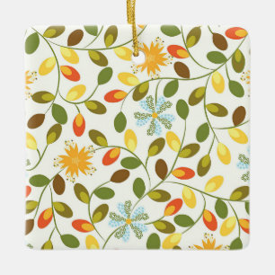 New Home Gift Vintage Floral Pattern Keramikornament