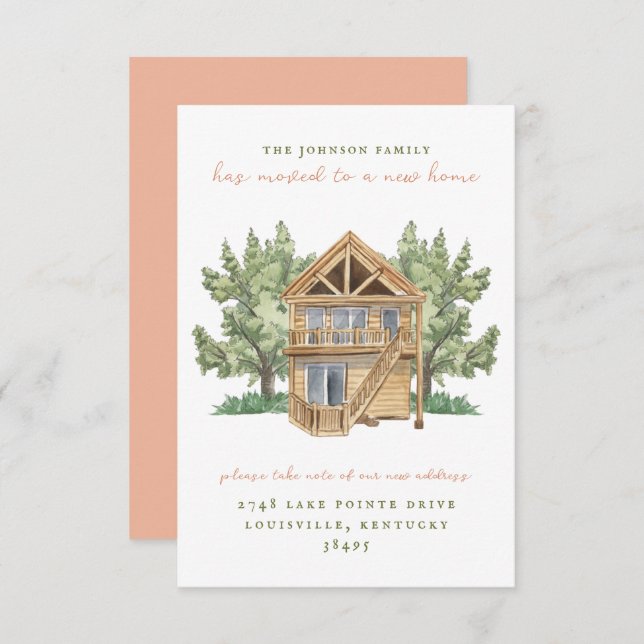 New Home Moving Announcement Einladung (Vorne/Hinten)