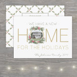 New Home Photo Christmas Wreath Change of Address Feiertagskarte<br><div class="desc">Share the joyful news of your new home with an elegant custom photo holiday moving announcement card. Picture and text are simple to customize. If preferred, a single person can change "We Have A New Home for the Holidays" to "I Have... " (IMAGE PLACEMENT TIP: An easy way to center...</div>