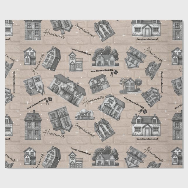 New Home Wrapping Paper Geschenkpapier (Flach)