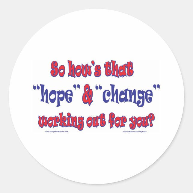 NEW-HOPE-AND-CHANGE-Funky-Skript Runder Aufkleber (Vorderseite)