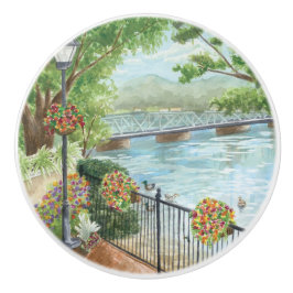 New Hope Lambertville Brücke Romantischer Keramikk Keramikknauf