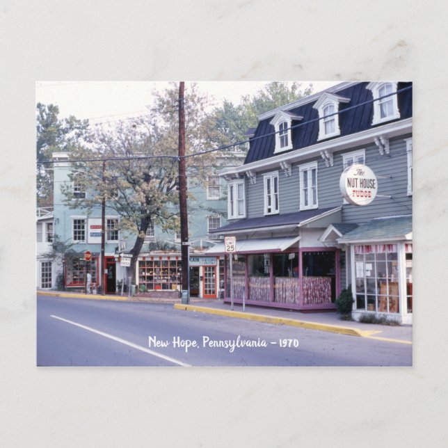 New Hope, Pennsylvania 1970 The Nut House Fudge Postkarte (Vorderseite)
