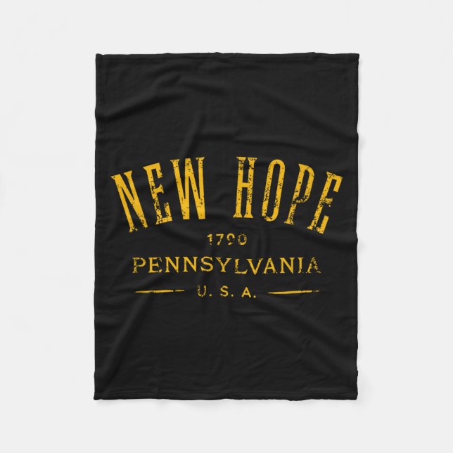 New Hope Pennsylvania Usa Souvenir Distressed Desi Fleecedecke (Vorderseite)