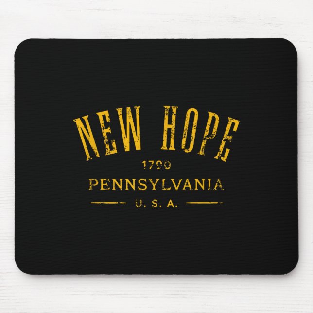 New Hope Pennsylvania Usa Souvenir Distressed Desi Mousepad (Vorne)
