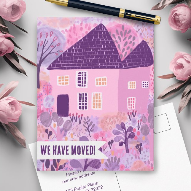 New House Moving Announcement Change Address Sweet Postkarte (New House Moving Announcement Change Address Sweet Postcard
)