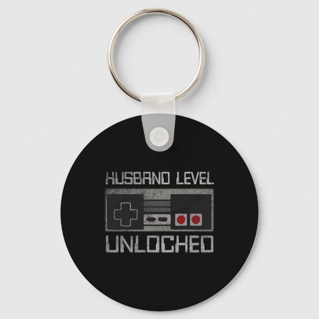 New Husband Level Unlocked Just Married Gamer Bach Schlüsselanhänger (Vorderseite)