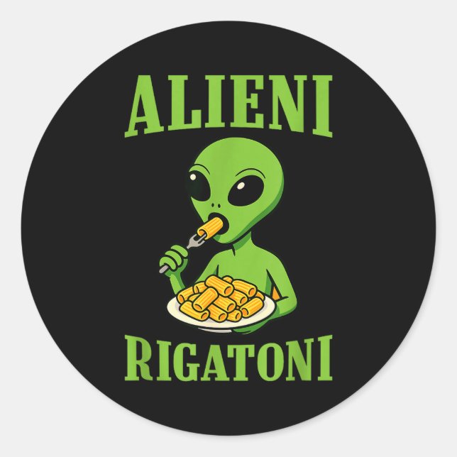 New Italian Brainrot Alieni Rigatoni Funny Viral M Runder Aufkleber (Vorderseite)