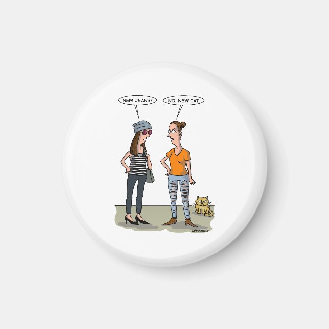 New jeans? No, new cat. Folded Greeting Card Magnet (Vorne)