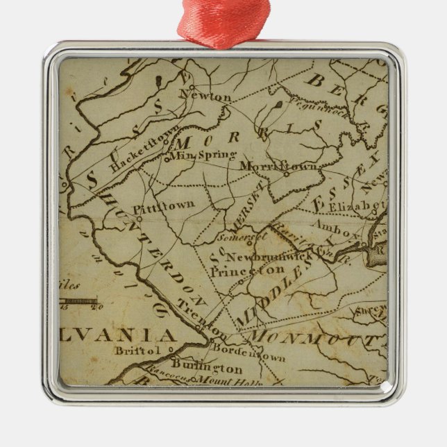 New Jersey 3 Silbernes Ornament (Vorne)