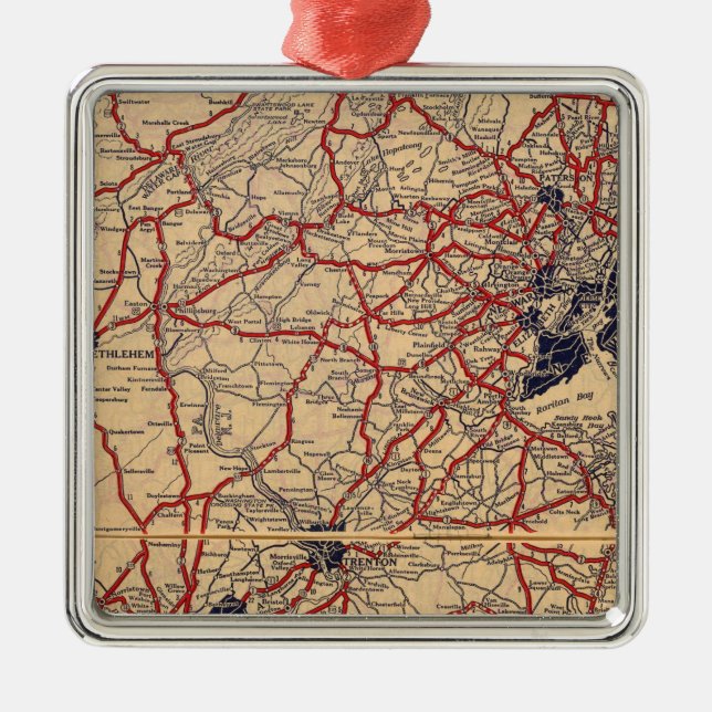 New-Jersey 6 Silbernes Ornament (Vorne)