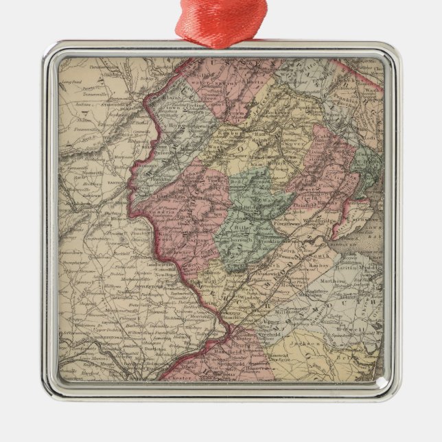 New-Jersey 9 Silbernes Ornament (Vorne)