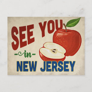 New Jersey Apfel - Vintage Reise Postkarte