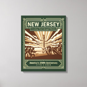 New Jersey Art Deco Amerika 250. Jubiläum Leinwanddruck