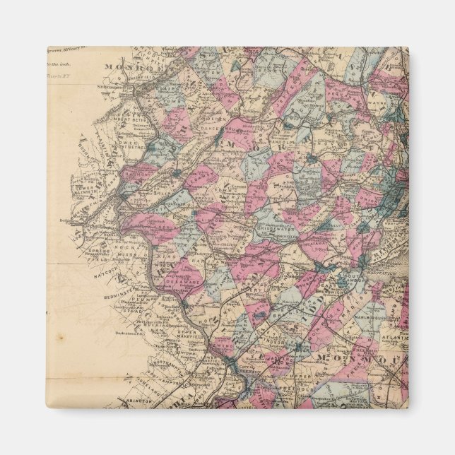 New Jersey Atlas-Karte Magnet (Vorne)