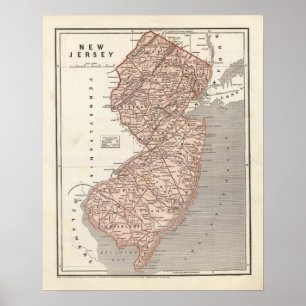 New Jersey Atlas Map Poster