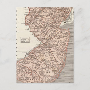 New Jersey Atlas Map Postkarte