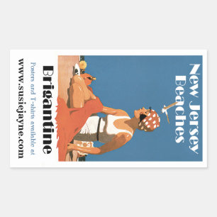 New Jersey Beaches ~ Brigantine Rechteckiger Aufkleber