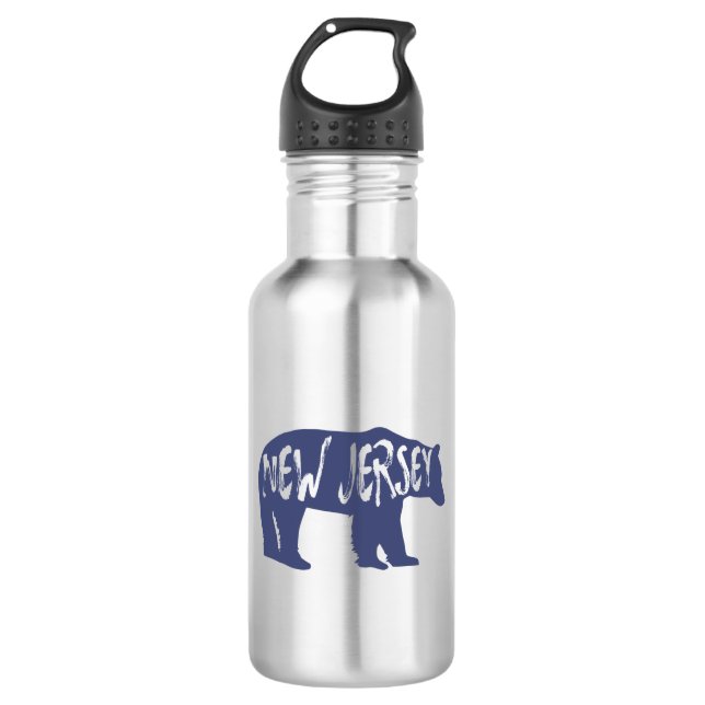 New Jersey Bear Edelstahlflasche (Vorderseite)