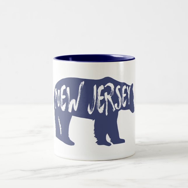 New Jersey Bear Zweifarbige Tasse (Mittel)