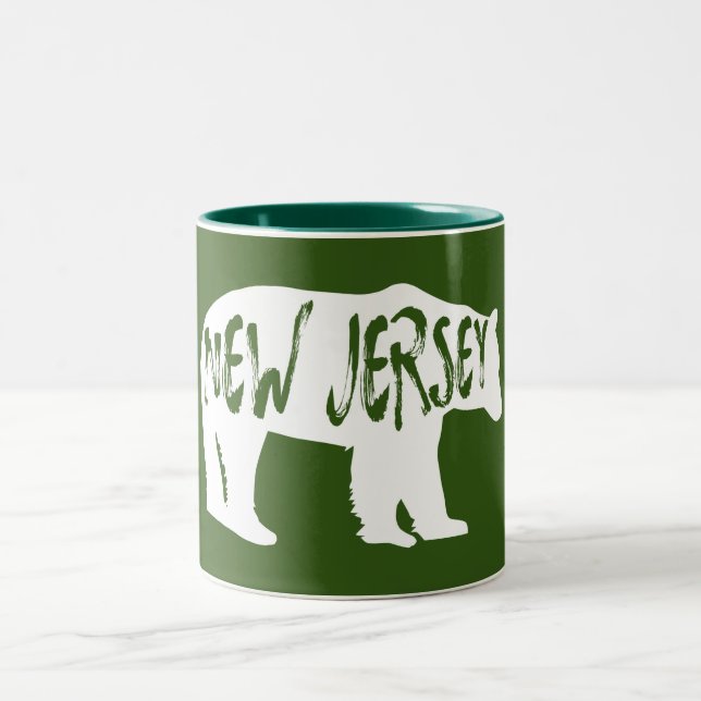 New Jersey Bear Zweifarbige Tasse (Mittel)
