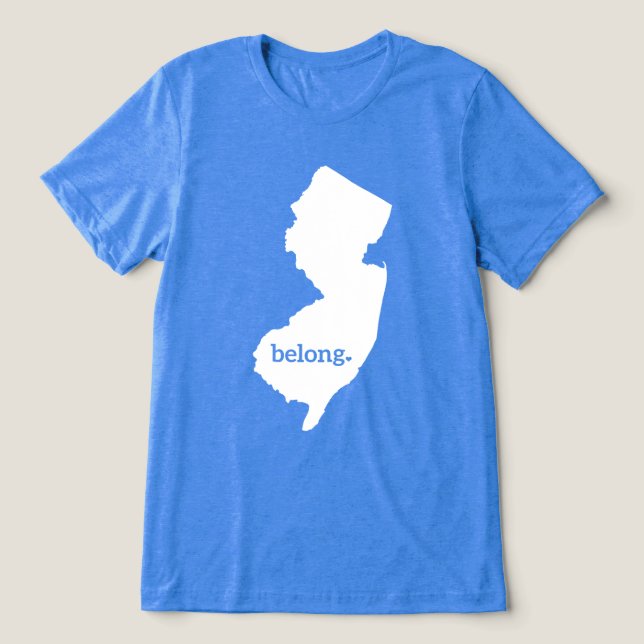 New Jersey Belong Staatsstolz Tri-Blend Shirt (Design Vorderseite)