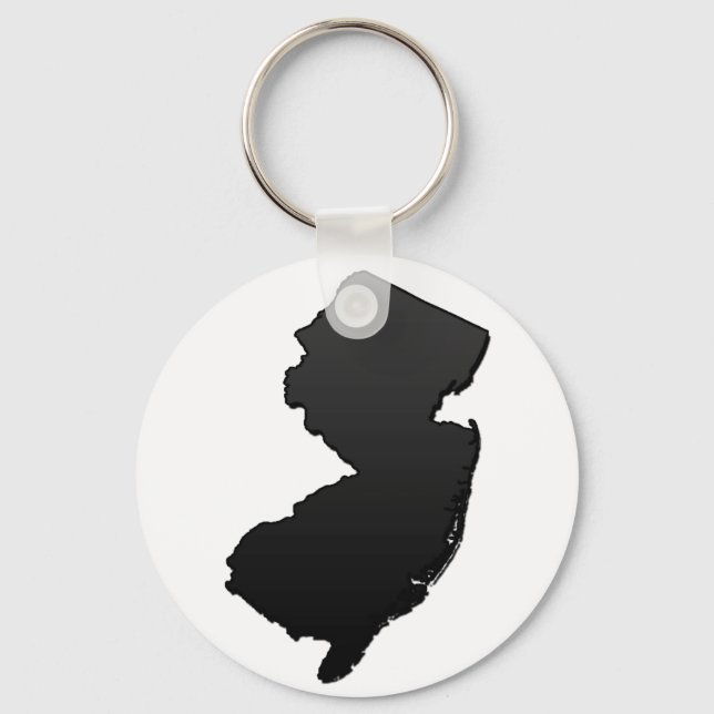 New Jersey Black Kontur Schlüsselanhänger (Vorderseite)