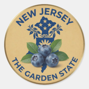 New Jersey Blaubeer-Emblem Runder Aufkleber