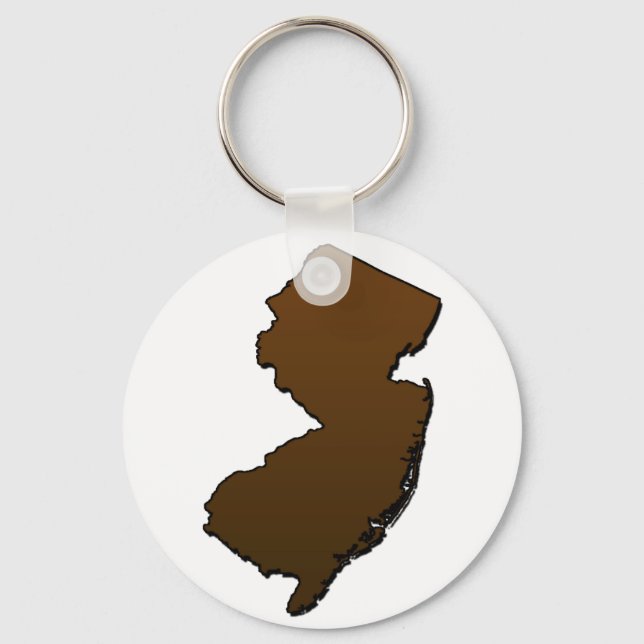 New Jersey Brown-Kontur Schlüsselanhänger (Vorderseite)