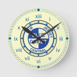New Jersey Central Blue Comet Train Logo Runde Wanduhr