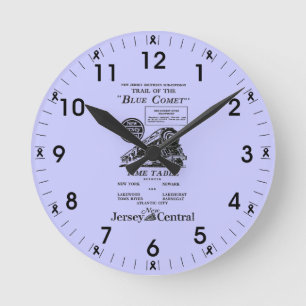 New Jersey Central Blue Comet Train Wall Clock Runde Wanduhr