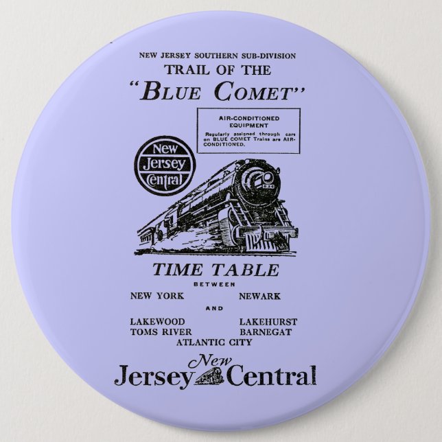 New Jersey Central Blue Comet Zug Button (Vorderseite)