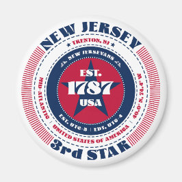 New Jersey Circle Typography Souvenir Magnet