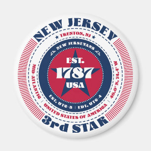 New Jersey Circle Typography Souvenir Magnet