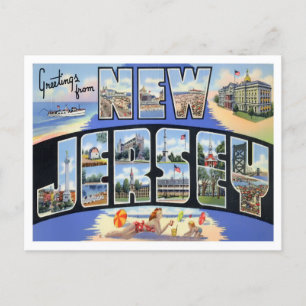 New Jersey fällt große Buchstaben Postkarte